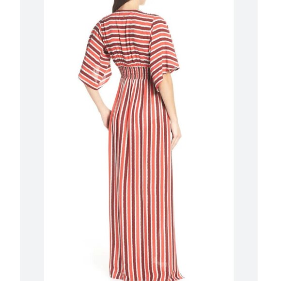 Maaji Morning Glam Striped Maxi Swim Dress M Boho Flowy Swimsuit Cover-Up Sz M - Picture 3 of 7